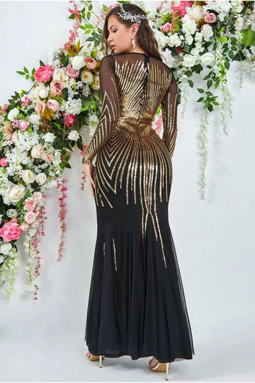 Shooting Star Sequin Maxi Dress Goddiva